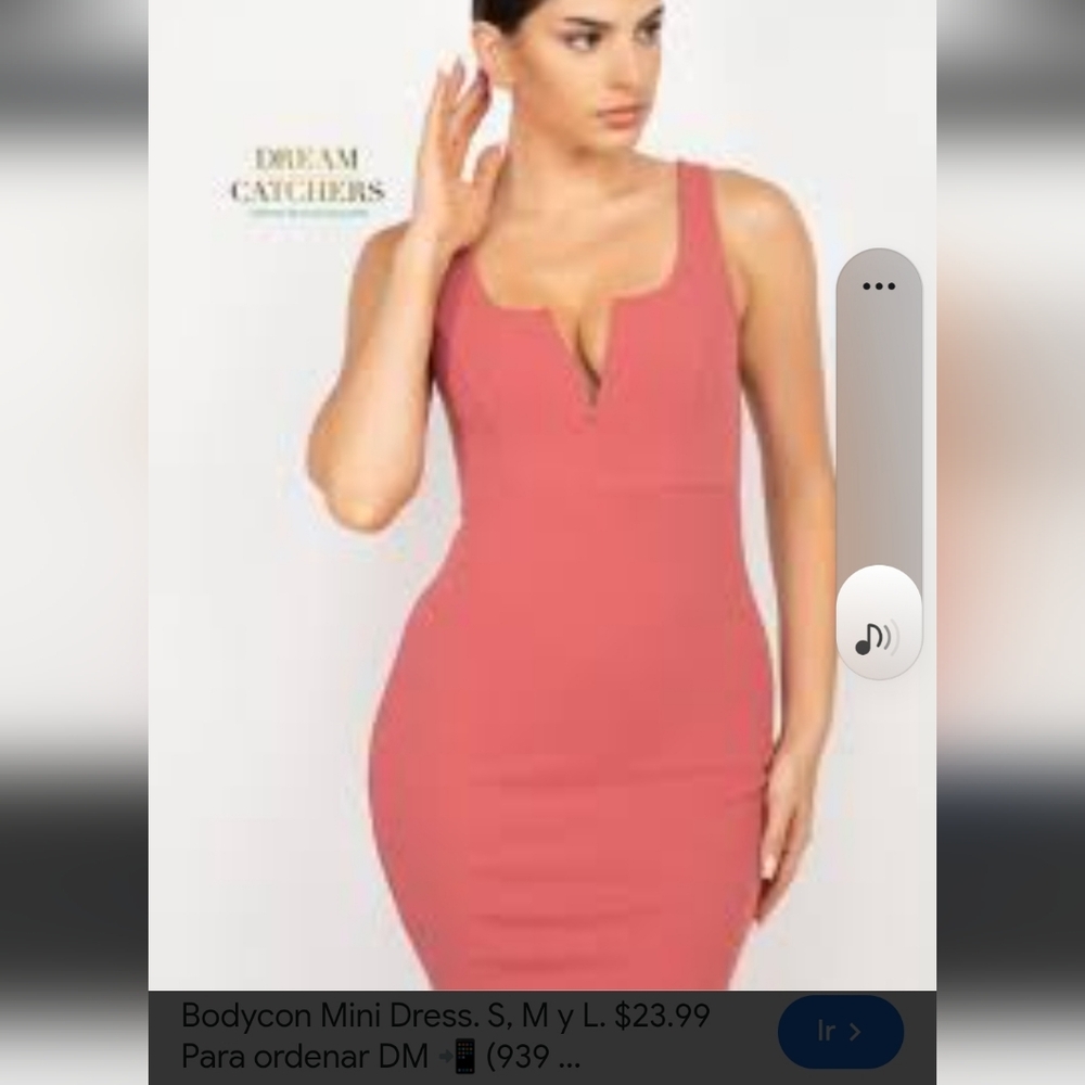 Haute Monde Coral Bodycon Mini Dress